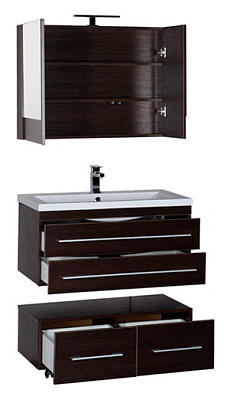 Тумба Aquanet Нота 90 подкатная венге