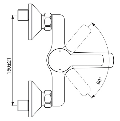 Смеситель Vidima Uno BA322AA для ванны с душем