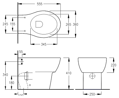 Унитаз приставной Hatria Nido