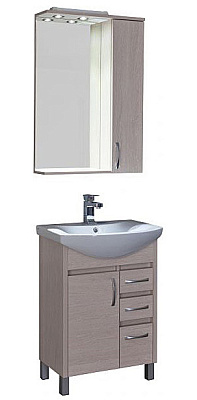 Тумба с раковиной Aquanet Донна 60 3 ящика беленый дуб