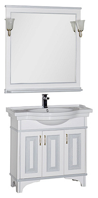 Мебель для ванной Aquanet Валенса 100 белый краколет/серебро