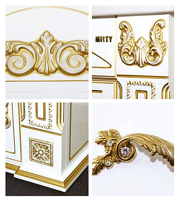 Тумба с раковиной Misty Барокко 80 бежевая патина