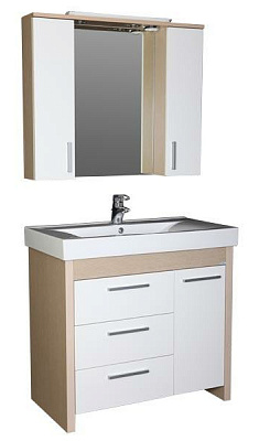 Зеркало-шкаф Aquanet Тиана 100 светлый дуб