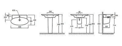 Тумба с раковиной Jacob Delafon Presquile 80 белый бриллиант