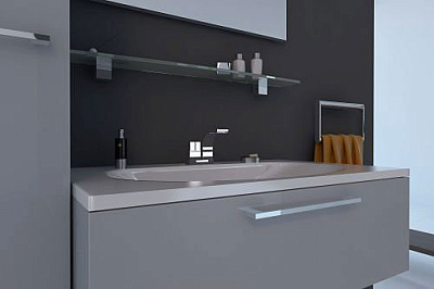 Тумба с раковиной De Aqua Квадро 2 (80 см)