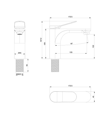 Смеситель для раковины WONZON & WOGHAND, Белый матовый WW-XH-010-MW