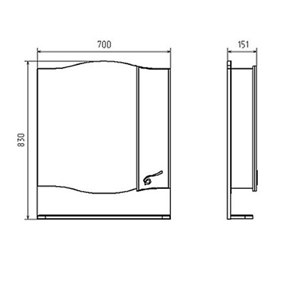 Зеркало-шкаф ASB-Mebel Терни 70