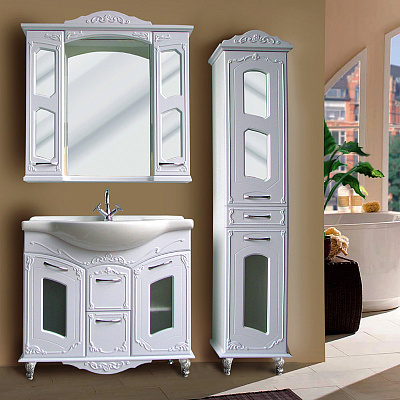 Тумба с раковиной Атолл Мастер белая