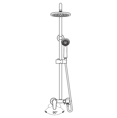 Система душевая BALANCE в комплекте смеситель, верхний душ, шланг и лейка Vidima BA271AA