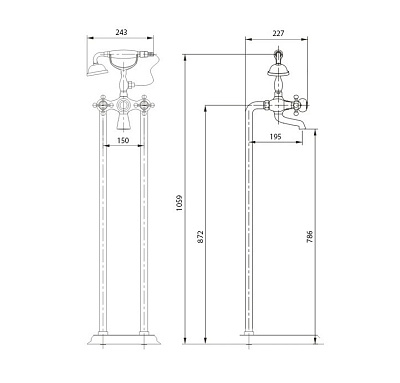 Смеситель Timo Nelson 1900/00Y-CR напольный