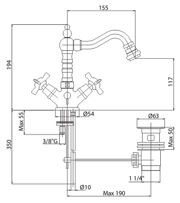 Смеситель Cezares Lord LORD-BS2-03 для биде