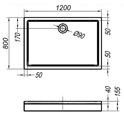 Поддон для душа Kolpa San Flamenco 120x80