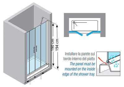 Душевая дверь в нишу Novellini Young 2A YOUNG2A176-1B