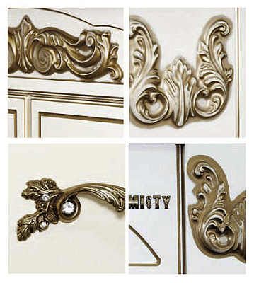 Тумба с раковиной Misty Барокко 100 белая патина