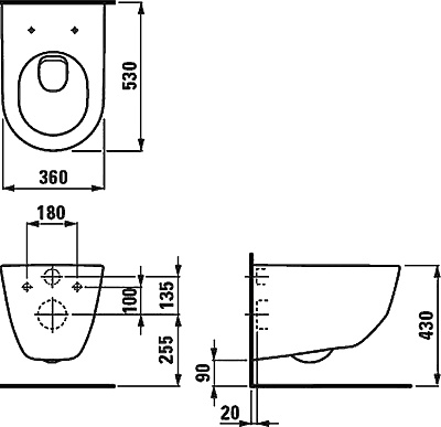 Унитаз подвесной Laufen Pro 8.2095.6.000.000.1