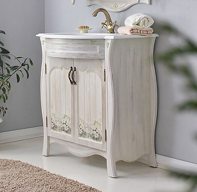 Тумба с раковиной Атолл Ривьера daisy (ромашки)