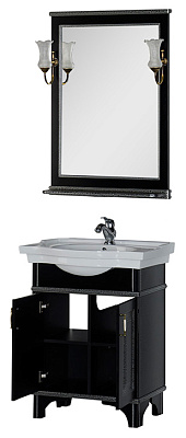 Мебель для ванной Aquanet Валенса 70 черный краколет/серебро