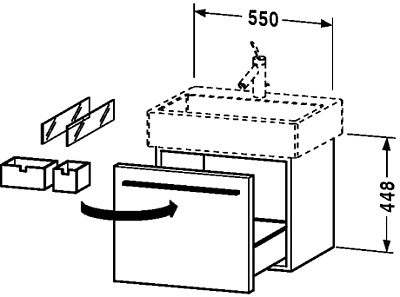 Тумба с раковиной Duravit X-Large 55 белый