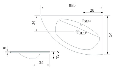 Тумба с раковиной De Aqua Трио Люкс  R