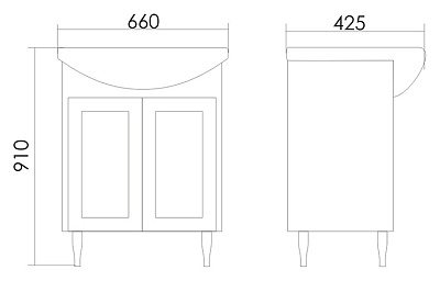 Тумба с раковиной Атолл Палермо 265
