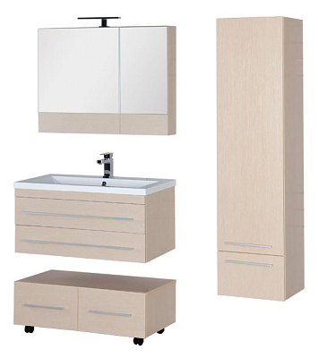 Тумба с раковиной Aquanet Нота 90 светлый дуб