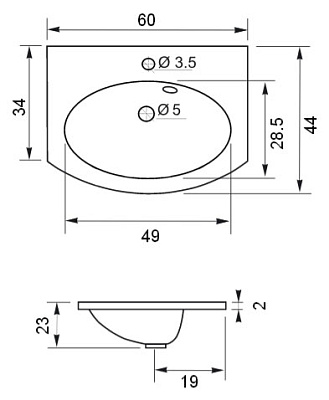 Тумба с раковиной De Aqua Токката 60