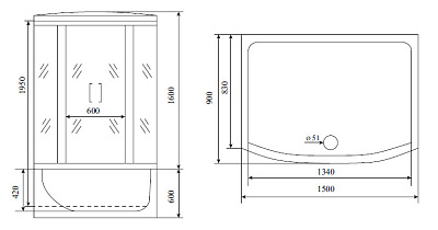 Душевая кабина Timo Lux T-7750 new