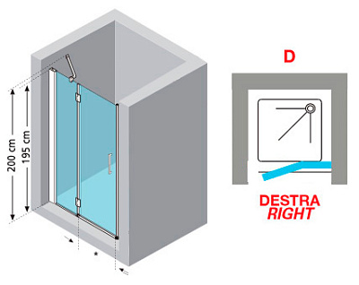 Душевая дверь в нишу Novellini Louvre G LOUVRG90LD-1K
