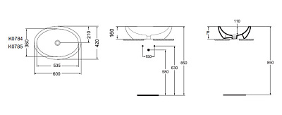Раковина Ideal Standard Strada K078401  (60 см)