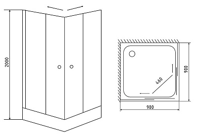 Душевой уголок Timo Romb Glass TL-9002R