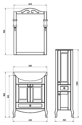 Тумба с раковиной ASB-Mebel Флоренция 65 бук тироль