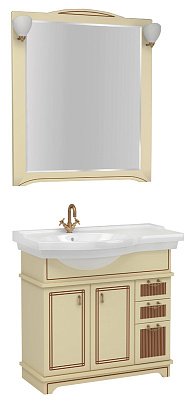 Тумба с раковиной Aquanet Луис 90 бежевая L