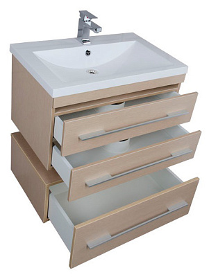 Тумба с раковиной Aquanet Нота 75 светлый дуб