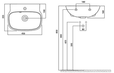 Рукомойник Am.Pm Serenity (45 см)