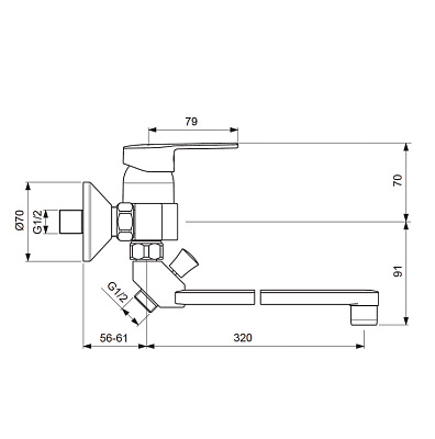 Смеситель Vidima Logik BA281AA для ванны с душем