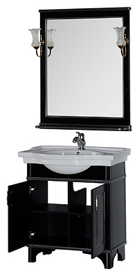 Мебель для ванной Aquanet Валенса 80 черный краколет/серебро