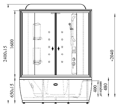 Душевая кабина Радомир Лаура 1 с высокой крышей