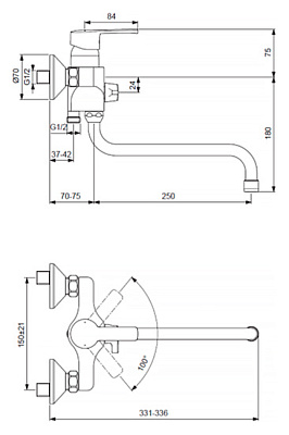 Смеситель Vidima Уно BA239AA универсальный