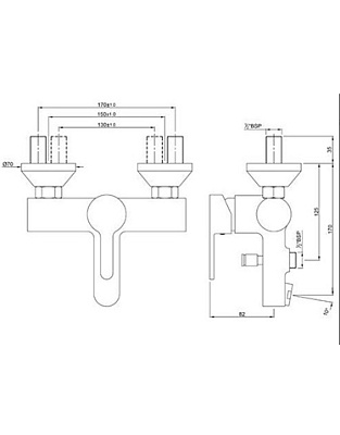 Смеситель для ванны Jaquar Fusion FUS-CHR-29119