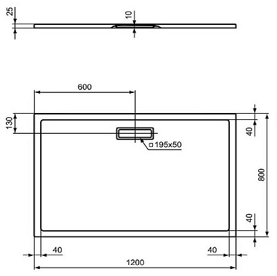 Поддон для душа Ideal Standard Ultraflat New 120х80 T4469V3 Черный шелк