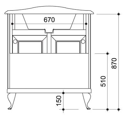 Тумба с раковиной Caprigo Порто 80 NOCE SCURO