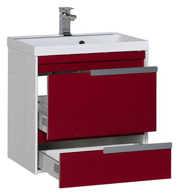 Тумба с раковиной Aquanet Тиволи 70 бордо