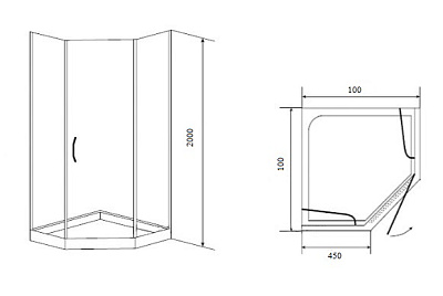 Душевой уголок Timo BY-839 100F матовый