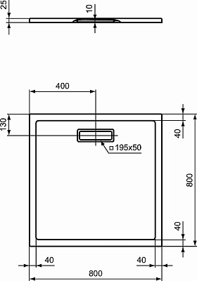 Поддон для душа Ideal Standard Ultraflat New 80х80 T4466V3 Черный шелк