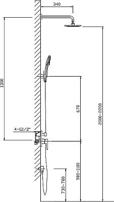 Душевая система встроенная Timo Selene SX-2069/00SM (1013) хром