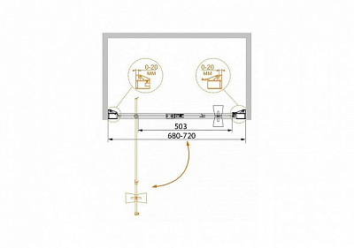 Душевая дверь в нишу Cezares ROSA-BA-1-70-RO-Bi