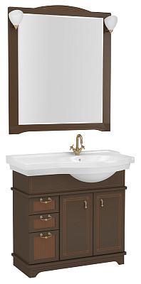 Тумба с раковиной Aquanet Луис 90 темный орех R