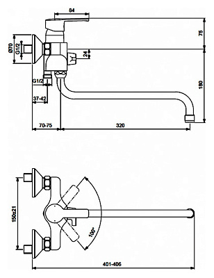 Смеситель Vidima Уно BA240AA универсальный