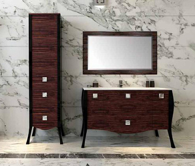 Тумба с раковиной Aquanet Мадонна 120 эбен с кристаллами Swarovski