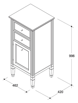 Тумба Caprigo Альбион  BIANCO Light Vintage L